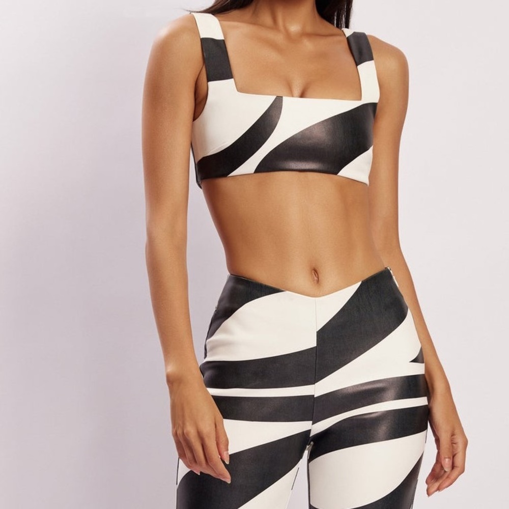 Meshki Black and White Crop Top